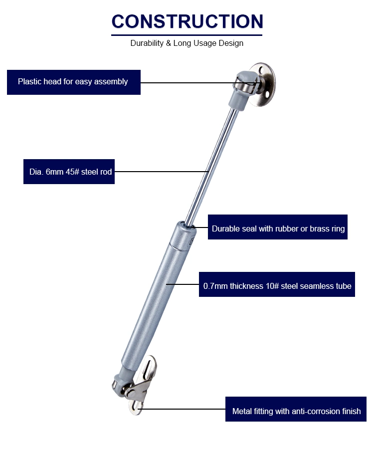 Copper Force Cabinet Door Lift Support Gas Strut Hydraulic Spring Hinge Furniture Hardware Gas Spring