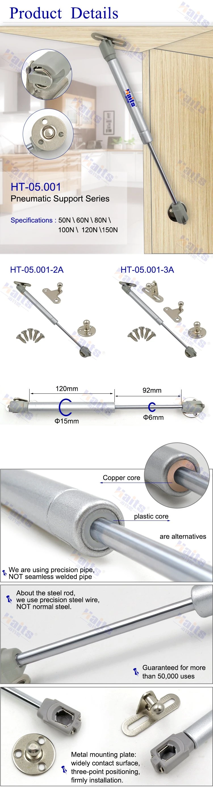 Gas Spring for Wall Bed Gas Spring for Air Gun Lockable Gas Spring